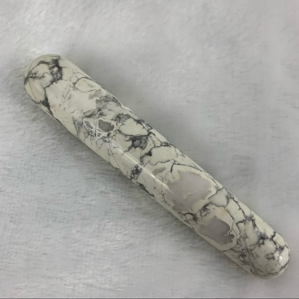 WHITE TURQUOISE STONE WAND FOR FACIAL REJUVENATION MARBLED